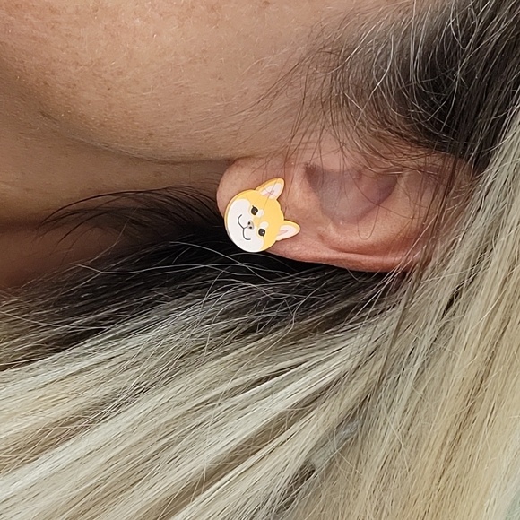 SHIBA INU EARRINGS - Picture 3 of 5